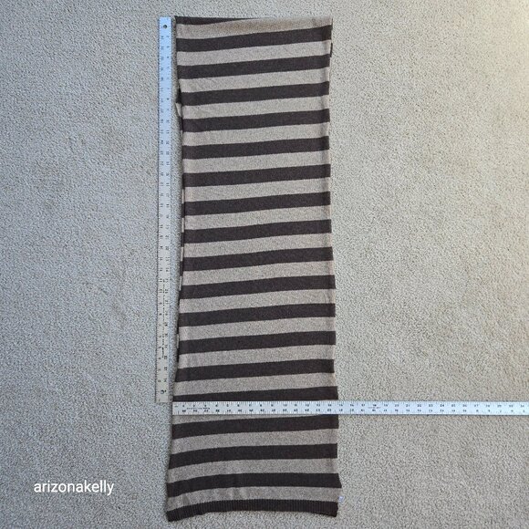 Portolano Accessories - Portolano Cashmere Tan & Brown Stripes With Curled Edges
